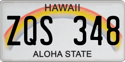 HI license plate ZQS348