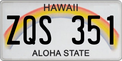 HI license plate ZQS351