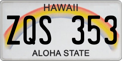 HI license plate ZQS353