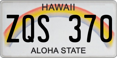 HI license plate ZQS370