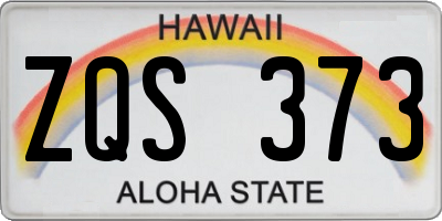 HI license plate ZQS373