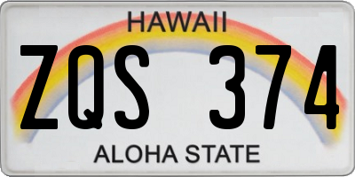 HI license plate ZQS374
