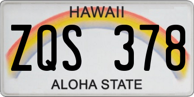 HI license plate ZQS378