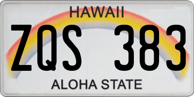 HI license plate ZQS383