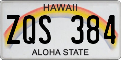 HI license plate ZQS384
