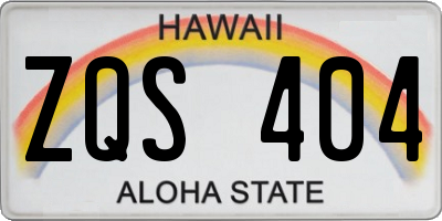 HI license plate ZQS404