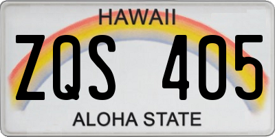 HI license plate ZQS405