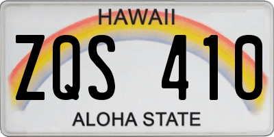 HI license plate ZQS410