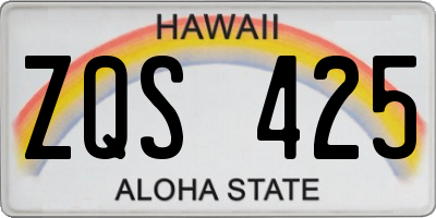 HI license plate ZQS425