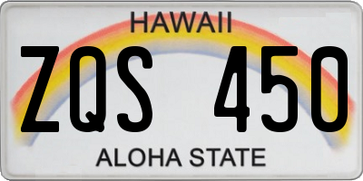 HI license plate ZQS450