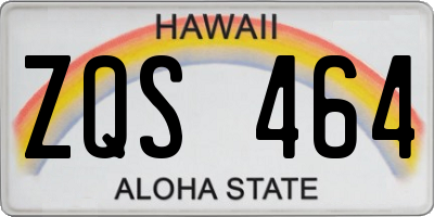 HI license plate ZQS464