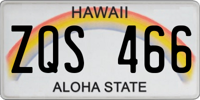 HI license plate ZQS466