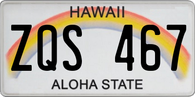 HI license plate ZQS467