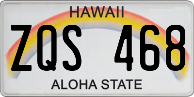 HI license plate ZQS468