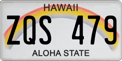 HI license plate ZQS479