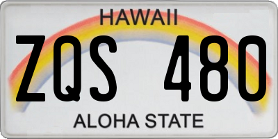HI license plate ZQS480