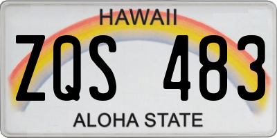 HI license plate ZQS483