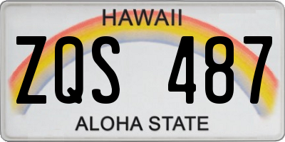 HI license plate ZQS487