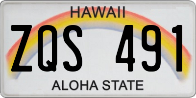 HI license plate ZQS491