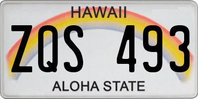 HI license plate ZQS493