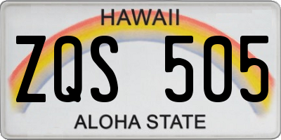 HI license plate ZQS505