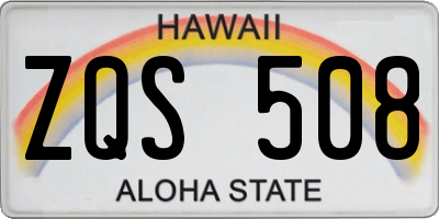 HI license plate ZQS508