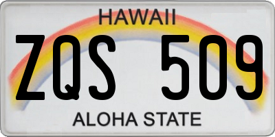 HI license plate ZQS509