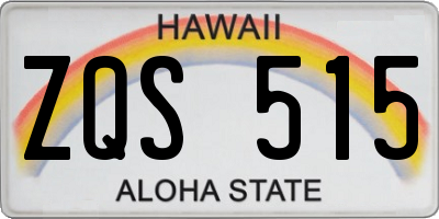 HI license plate ZQS515