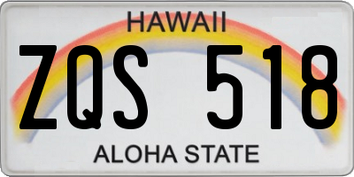 HI license plate ZQS518