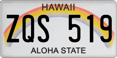 HI license plate ZQS519