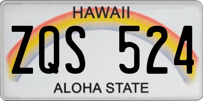 HI license plate ZQS524