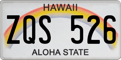 HI license plate ZQS526