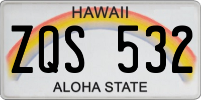 HI license plate ZQS532