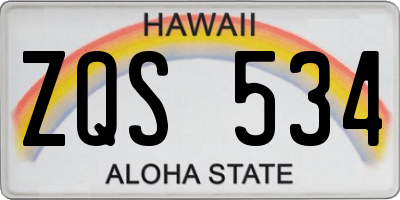 HI license plate ZQS534