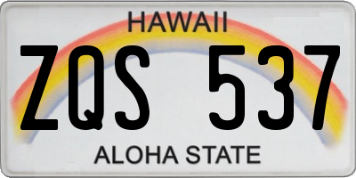 HI license plate ZQS537