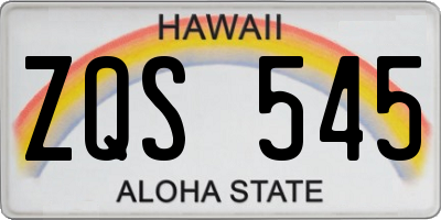 HI license plate ZQS545
