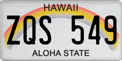HI license plate ZQS549