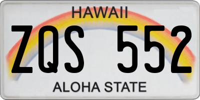 HI license plate ZQS552