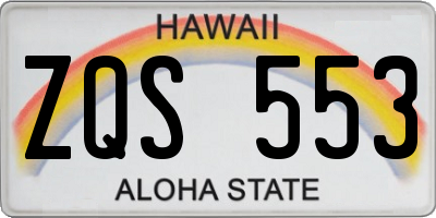 HI license plate ZQS553