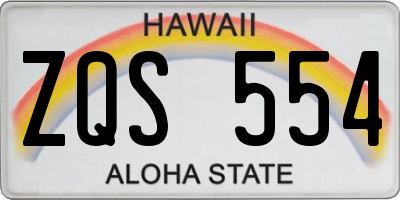 HI license plate ZQS554