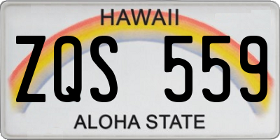 HI license plate ZQS559