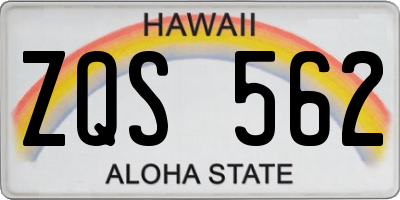 HI license plate ZQS562