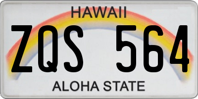HI license plate ZQS564