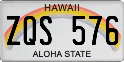 HI license plate ZQS576