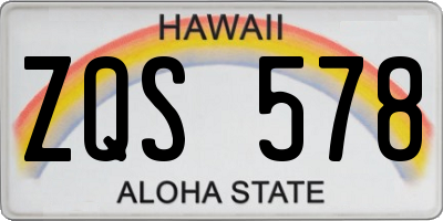 HI license plate ZQS578