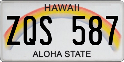 HI license plate ZQS587