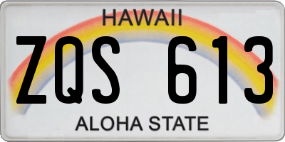 HI license plate ZQS613