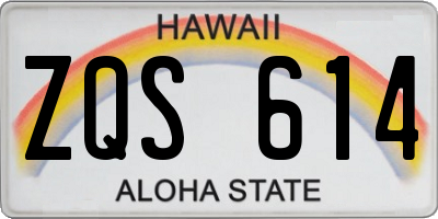 HI license plate ZQS614