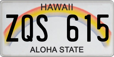 HI license plate ZQS615