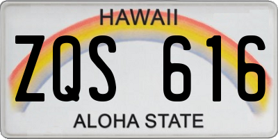 HI license plate ZQS616